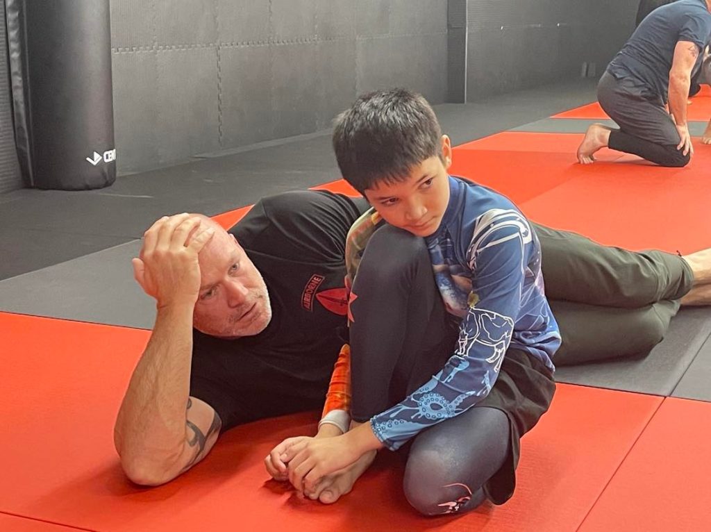 father and son in Jiu Jitsu Seminar at Modern Warrior Combatives